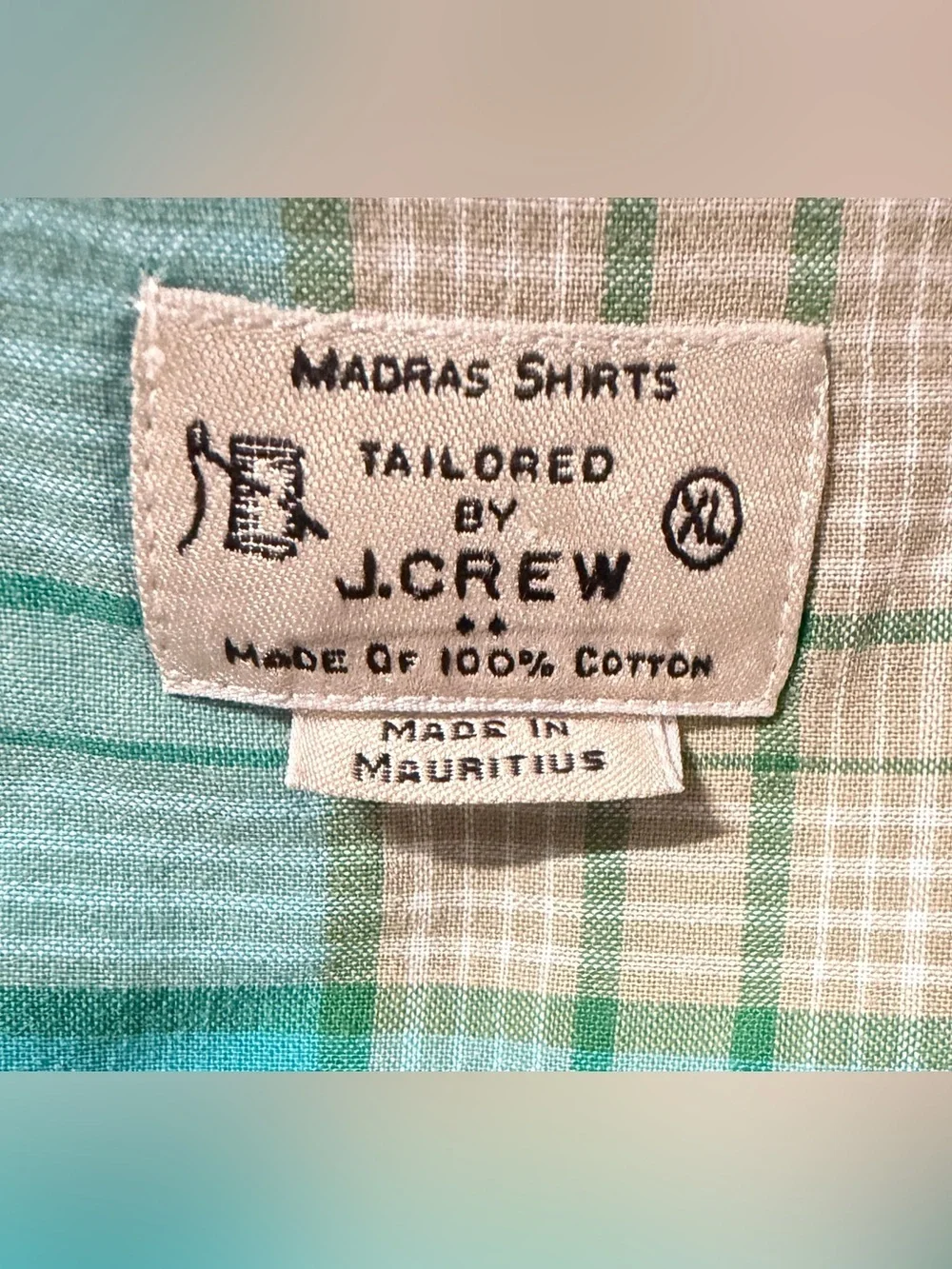 J. Crew Turquoise and Navy Plaid Short-Sleeve Button-Down Shirt